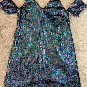 Strut your Stuff Sequin Dress- Mermaid